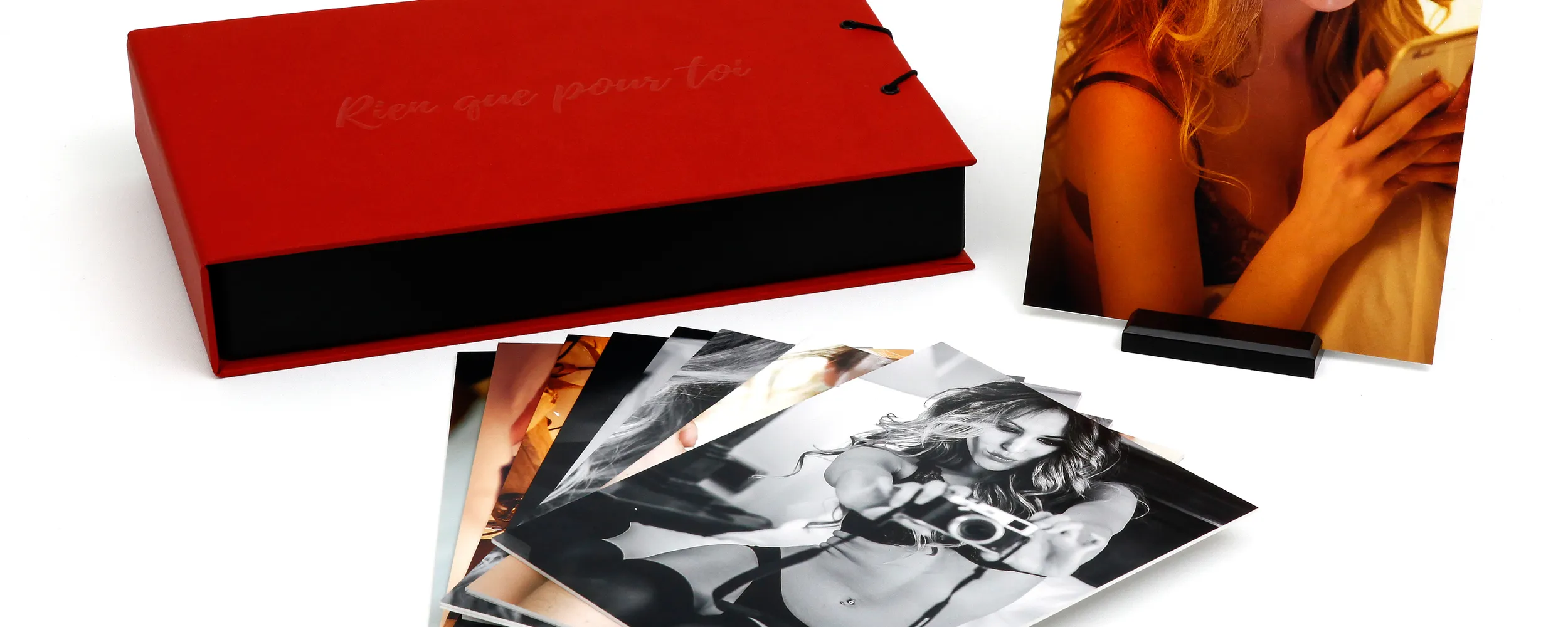 Caja Cartón Boudoir Foto 15x20cm + Apartado USB