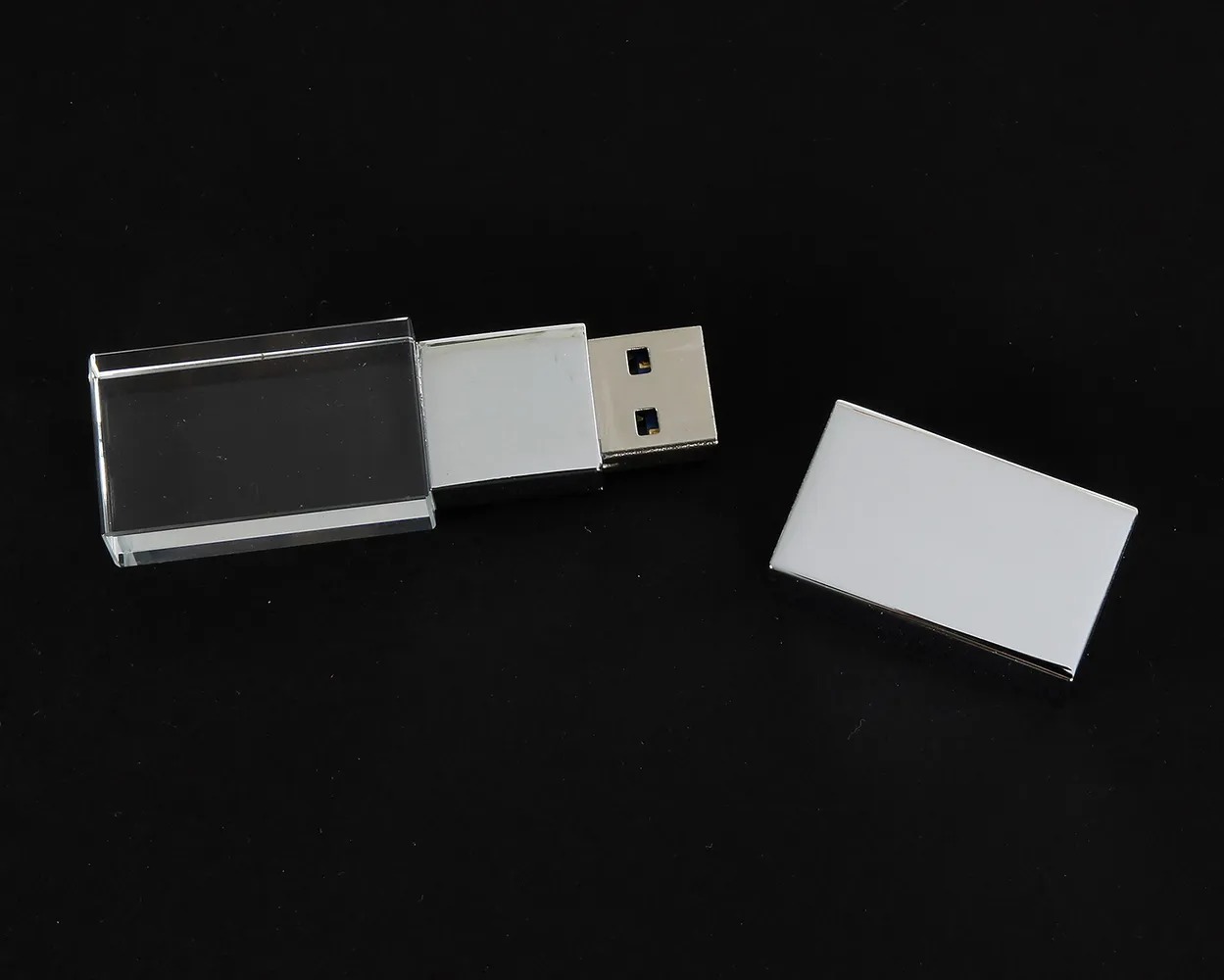 USB Cristal madera - metal